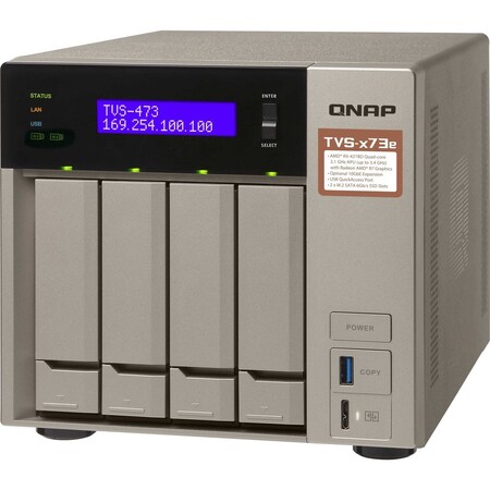 Qnap 4Bay Nas/Iscsi Ip-San Amd R Sr TVS-473e-8G-US